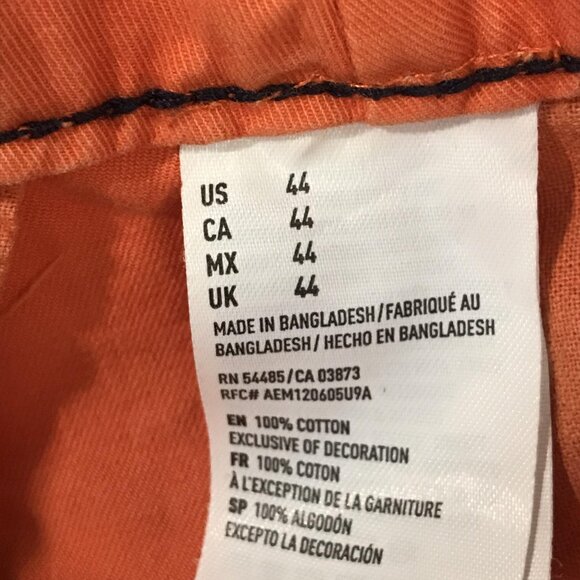 American Eagle Outfitters Shorts Mens 44 Orange Prep Chino Flat Front Summer - Picture 7 of 10